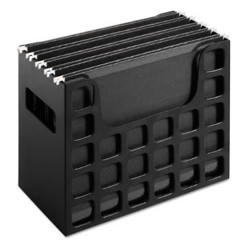 Picture of Desktop File With Hanging Folders, Letter Size, 6" Long, Black
