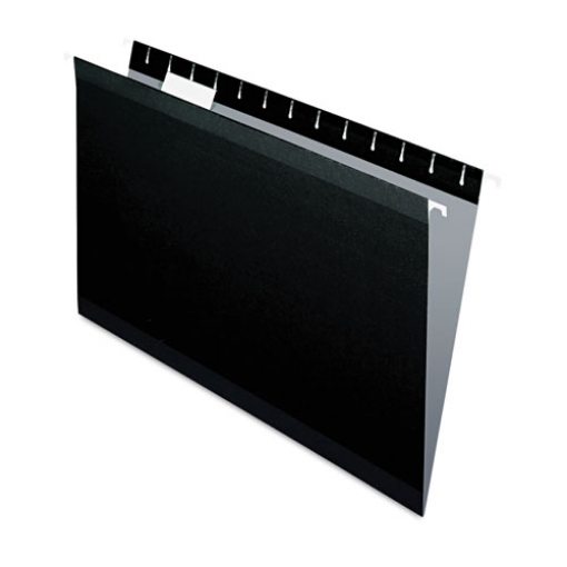 Picture of Colored Reinforced Hanging Folders, Legal Size, 1/5-Cut Tabs, Black, 25/Box