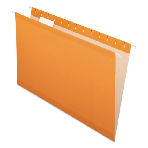 Picture of Colored Reinforced Hanging Folders, Legal Size, 1/5-Cut Tabs, Orange, 25/Box