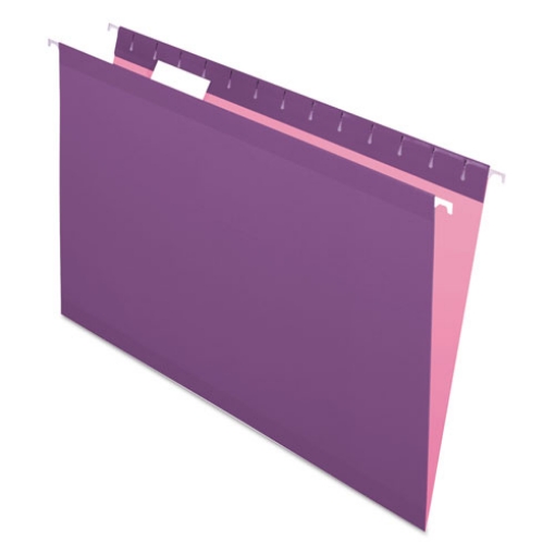 Picture of Colored Reinforced Hanging Folders, Legal Size, 1/5-Cut Tabs, Violet, 25/Box