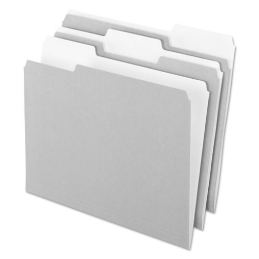 Picture of Interior File Folders, 1/3-Cut Tabs: Assorted, Letter Size, Gray, 100/Box