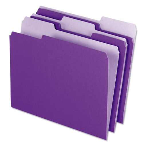 Picture of Interior File Folders, 1/3-Cut Tabs: Assorted, Letter Size, Violet, 100/Box