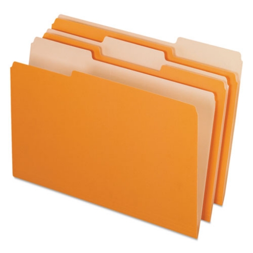 Picture of Interior File Folders, 1/3-Cut Tabs: Assorted, Legal Size, Orange, 100/Box