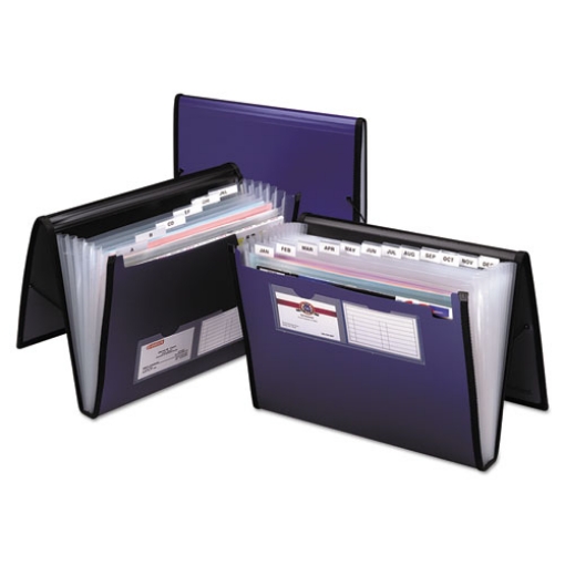 Picture of Professional Expanding Organizer, 7 Sections, Elastic Cord Closure, 1/6-Cut Tabs, Letter Size, Blue