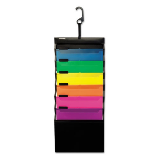 Picture of Desk Free Hanging Organizer With Case, 1" Expansion, 6 Sections, Buckle Closure, Letter Size, Black