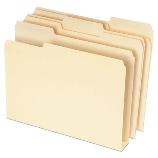 Picture of Double Stuff File Folders, 1/3-Cut Tabs: Assorted, Letter Size, Manila, 50/Pack