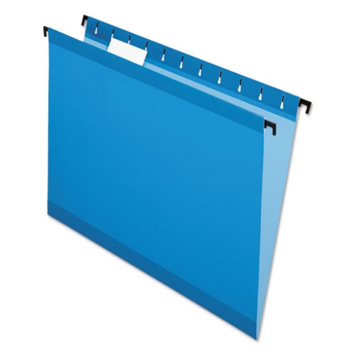 Picture of SureHook Hanging Folders, Letter Size, 1/5-Cut Tabs, Blue, 20/Box