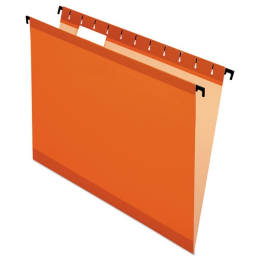 Picture of SureHook Hanging Folders, Letter Size, 1/5-Cut Tabs, Orange, 20/Box