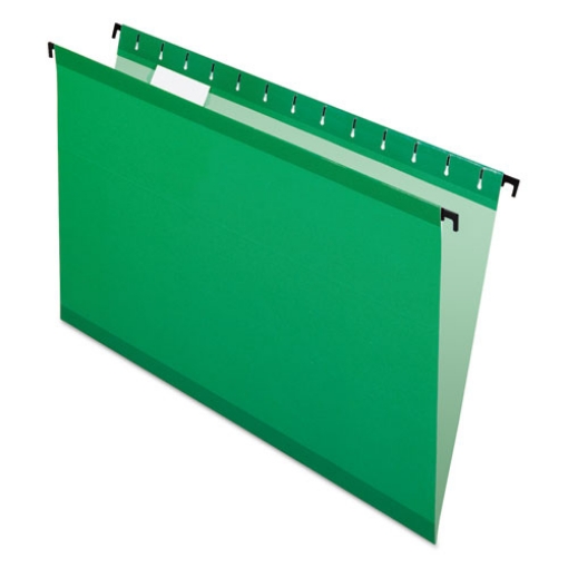 Picture of SureHook Hanging Folders, Legal Size, 1/5-Cut Tabs, Bright Green, 20/Box