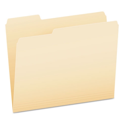 Picture of SmartShield Top Tab File Folders, 1/3-Cut Tabs: Assorted, Letter Size, Manila, 100/Box