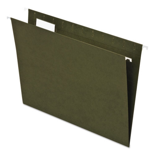 Picture of Earthwise by Pendaflex 100% Recycled Colored Hanging File Folders, Letter Size, 1/5-Cut Tabs, Green, 25/Box