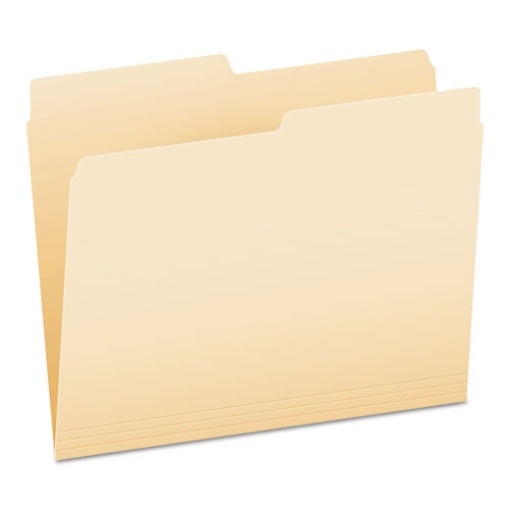 Picture of Manila File Folders, 1/2-Cut Tabs: Assorted, Letter Size, 0.75" Expansion, Manila, 100/Box