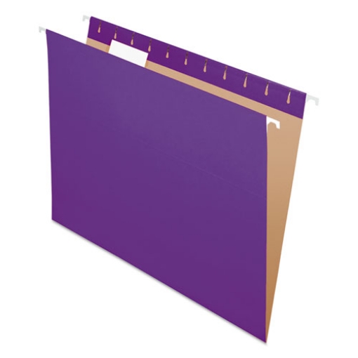 Picture of Colored Hanging Folders, Letter Size, 1/5-Cut Tabs, Violet, 25/Box