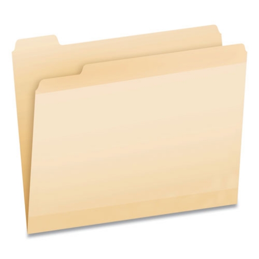 Picture of Poly Reinforced File Folder, 1/5-Cut Tabs: Assorted, Letter Size, Manila, 24/Pack