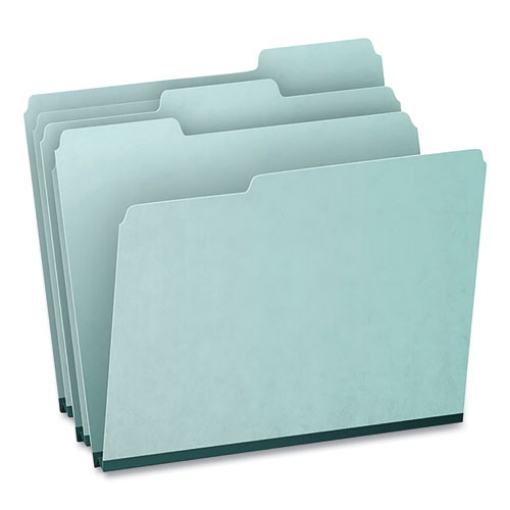 Picture of Pressboard Expanding File Folders, 1/3-Cut Tabs: Assorted, Letter Size, 1" Expansion, Blue, 25/Box