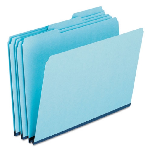 Picture of Pressboard Expanding File Folders, 1/3-Cut Tabs: Assorted, Legal Size, 1" Expansion, Blue, 25/Box