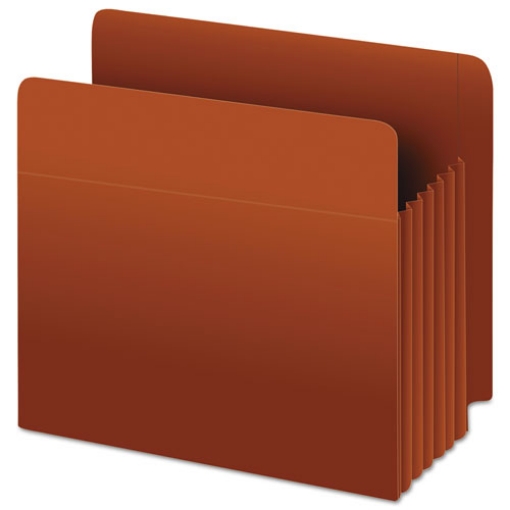 Picture of Heavy-Duty End Tab File Pockets, 5.25" Expansion, Letter Size, Red Fiber, 10/box