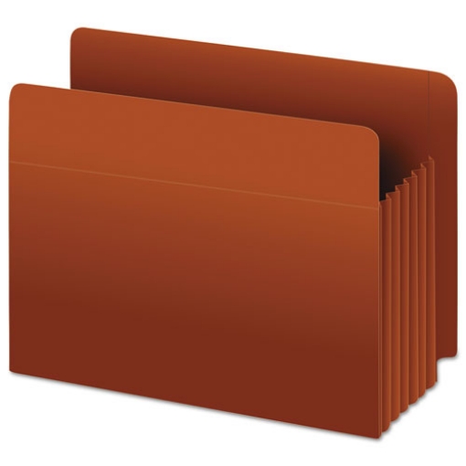 Picture of Heavy-Duty End Tab File Pockets, 3.5" Expansion, Legal Size, Red Fiber, 10/box