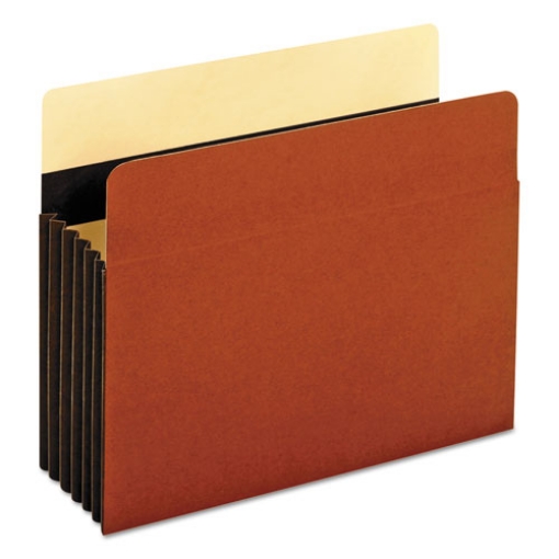 Picture of Extra-Wide Heavy-Duty File Pockets, 5.25" Expansion, Letter Size, Redrope, 10/Box