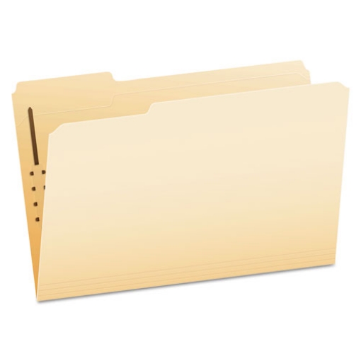 Picture of manila fastener folders, 1/3-cut tabs, 1 fastener, legal size, manila exterior, 50/box