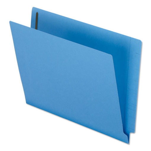 Picture of Colored Reinforced End Tab Fastener Folders, 0.75" Expansion, 2 Fasteners, Letter Size, Blue Exterior, 50/Box