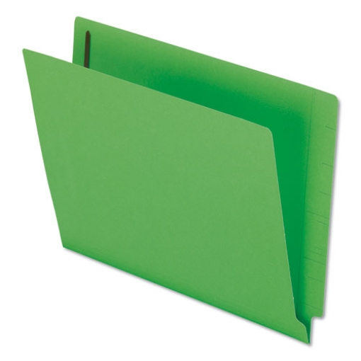 Picture of Colored Reinforced End Tab Fastener Folders, 0.75" Expansion, 2 Fasteners, Letter Size, Green Exterior, 50/Box