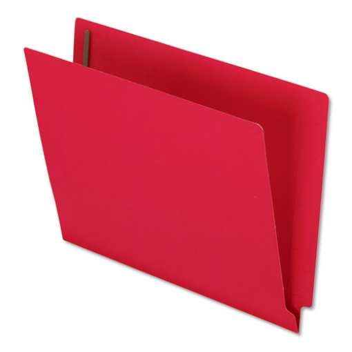 Picture of Colored Reinforced End Tab Fastener Folders, 0.75" Expansion, 2 Fasteners, Letter Size, Red Exterior, 50/Box