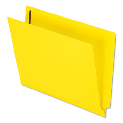 Picture of Colored Reinforced End Tab Fastener Folders, 0.75" Expansion, 2 Fasteners, Letter Size, Yellow Exterior, 50/Box