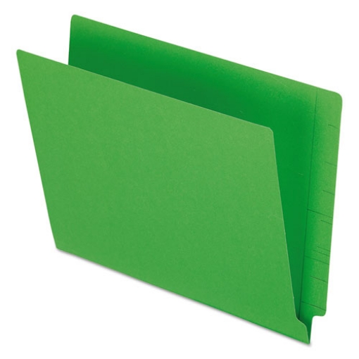 Picture of Colored End Tab Folders with Reinforced Double-Ply Straight Cut Tabs, Letter Size, 0.75" Expansion, Green, 100/Box