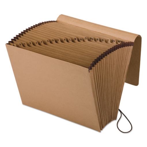 Picture of Kraft Indexed Expanding File, 21 Sections, Elastic Cord Closure, 1/21-Cut Tabs, Letter Size, Brown