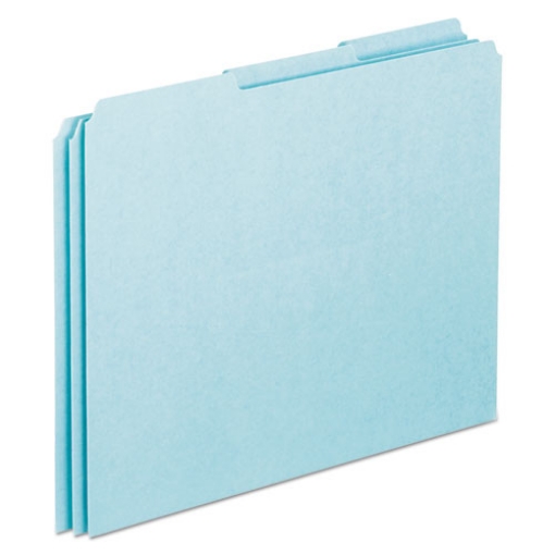 Picture of Blank Top Tab File Guides, 1/3-Cut Top Tab, Blank, 8.5 X 11, Blue, 100/box