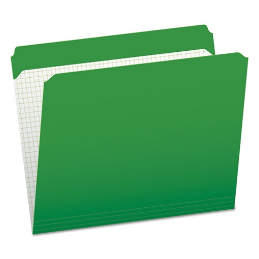 Picture of Double-Ply Reinforced Top Tab Colored File Folders, Straight Tabs, Letter Size, 0.75" Expansion, Bright Green, 100/Box