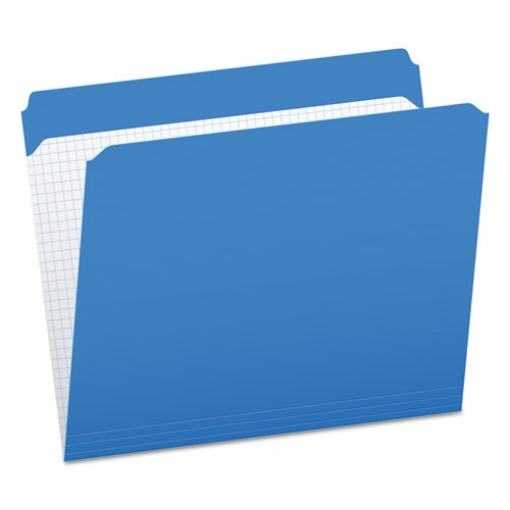 Picture of Double-Ply Reinforced Top Tab Colored File Folders, Straight Tabs, Letter Size, 0.75" Expansion, Blue, 100/Box