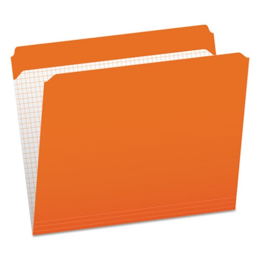 Picture of Double-Ply Reinforced Top Tab Colored File Folders, Straight Tabs, Letter Size, 0.75" Expansion, Orange, 100/Box