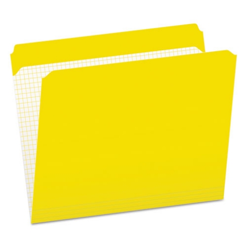 Picture of Double-Ply Reinforced Top Tab Colored File Folders, Straight Tabs, Letter Size, 0.75" Expansion, Yellow, 100/Box