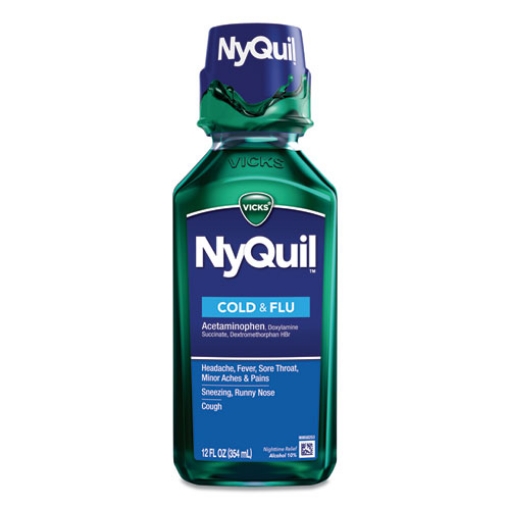 Picture of Nyquil Cold And Flu Nighttime Liquid, 12 Oz Bottle