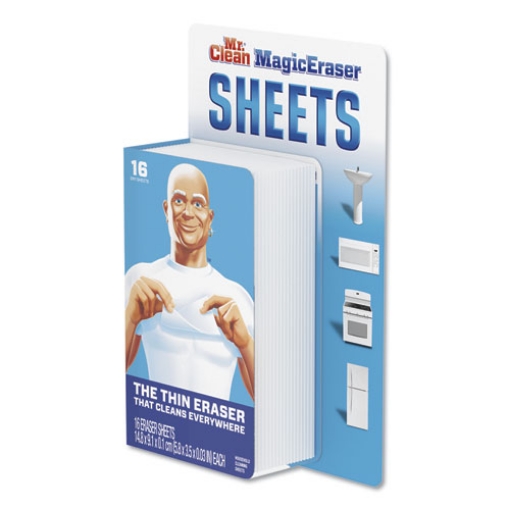 Picture of Magic Eraser Sheets, 3.5 X 5.8, 0.03" Thick, White, 16/pack, 8 Packs/carton