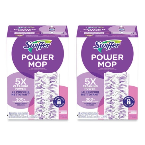 Picture of PowerMop Mopping Pads, 15.4 x 5.3, 8/Box, 2 Boxes/Carton