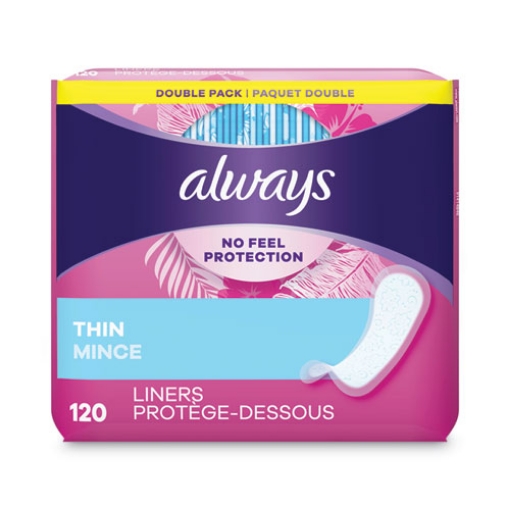 Picture of Thin Daily Panty Liners, Regular, 120/pack, 6 Packs/carton