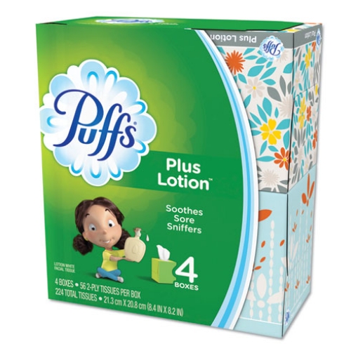 Picture of Plus Lotion Facial Tissue, 2-Ply, White, 56 Sheets/Box, 24 Boxes/Carton