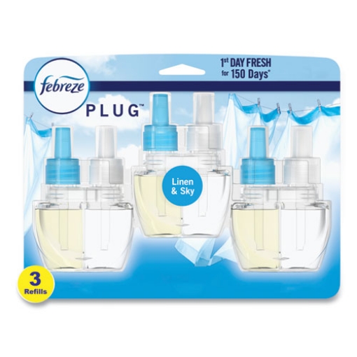 Picture of PLUG Air Freshener Refills, Linen and Sky, 2.63 oz, 3/Pack, 3 Packs/Carton