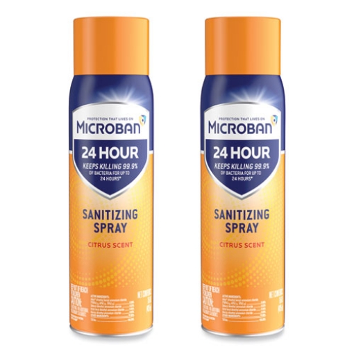 Picture of 24-hour disinfecting sanitizing spray, citrus scent, 15 oz aerosol spray, 2/pack