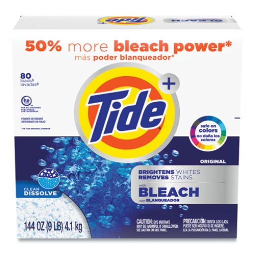 Picture of Laundry Detergent With Bleach, Tide Original Scent, Powder, 144 Oz Box