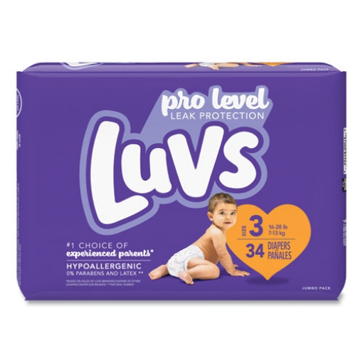 Picture of Diapers, Size 3, 16 Lbs To 28 Lbs, 34/pack, 4 Pack/carton