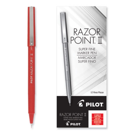 Picture of Razor Point Fine Line Porous Point Pen, Stick, Extra-Fine 0.3 Mm, Black Ink, Black Barrel, Dozen