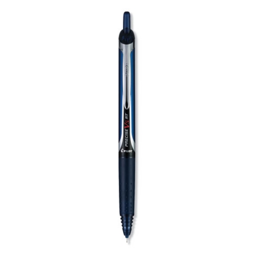 Picture of Precise V5rt Roller Ball Pen, Retractable, Extra-Fine 0.5 Mm, Navy Ink, Navy Barrel, Dozen