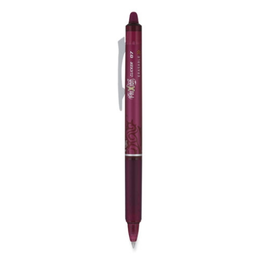 Picture of Frixion Clicker Erasable Gel Pen, Retractable, Fine 0.7 Mm, Burgundy Ink, Burgundy Barrel, Dozen