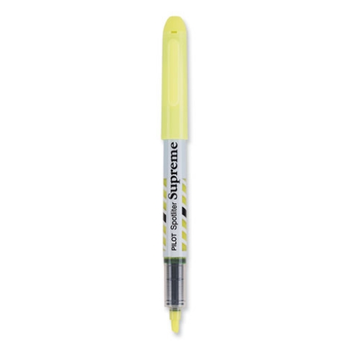 Picture of Spotliter Supreme Highlighter, Fluorescent Yellow Ink, Chisel Tip, Yellow/white Barrel, Dozen