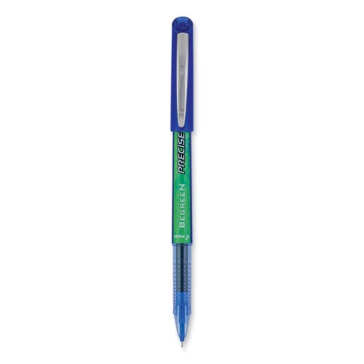 Picture of Precise V5 Begreen Roller Ball Pen, Stick, Extra-Fine 0.5 Mm, Blue Ink, Blue Barrel, Dozen