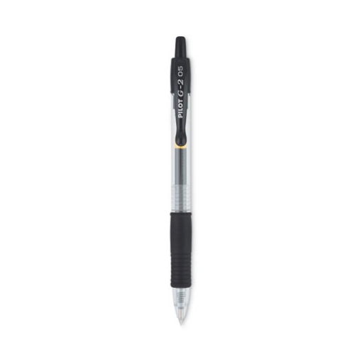 Picture of G2 Premium Gel Pen, Retractable, Extra-Fine 0.5 mm, Black Ink, Smoke/Black Barrel, Dozen